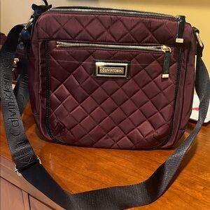 Calvin Klein Quilted Maroon Crossbody Bag